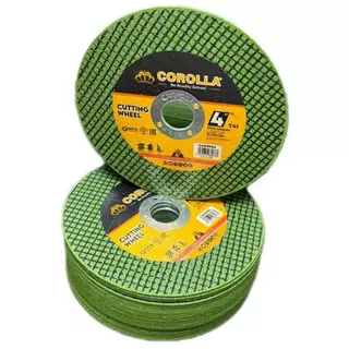ใบตัดเหล็ก ตัดสเตนเลส 4นิ้ว COROLLA (107 mm) 1.2 มิล ใย 2 ชั้น เกรดพีเมียม (ค่าส่งถูก) 1กล่องมี 100 แผ่น