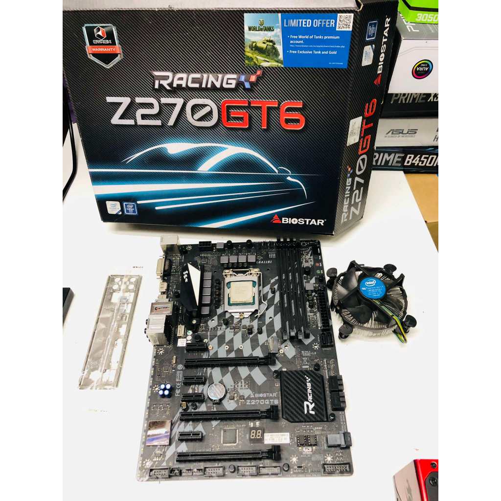 MAINBOARD  1151 gen6-7 BIOSTAR RACING Z270 GT6 + cpug4400 มีกล่อง พร้อมใช้งาน