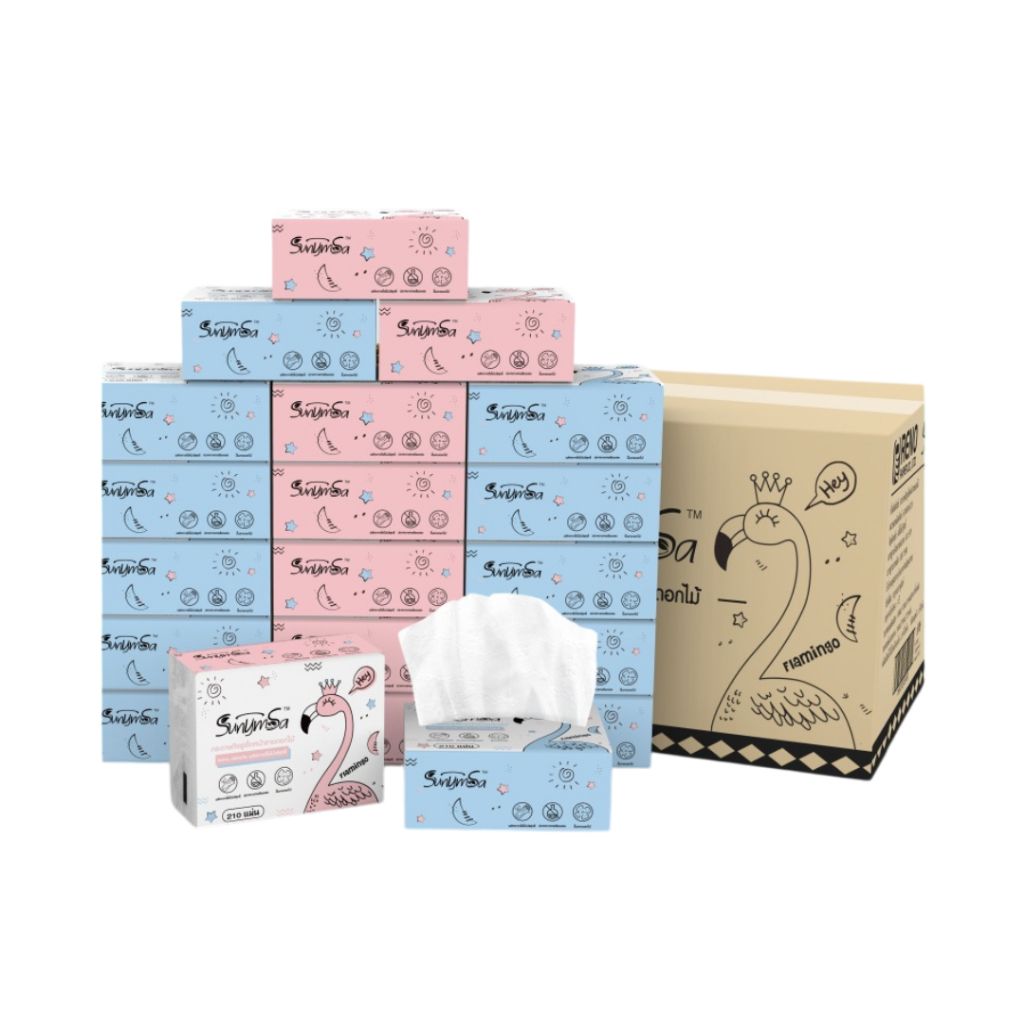 ทิชชู่ ฟลามิงโก้ flamingo ( ยกลัง 40 ห่อ ห่อเล็ก 70 แผ่น )