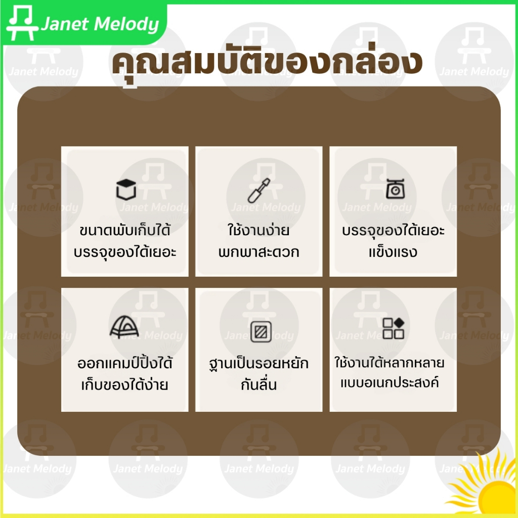 Janet กล่องอเนกประสงค์ 20L 30L 50L กล่องพับได้ พร้อมฝาไม้ กล่องพับ กล่องแคมป์ปิ้ง กล่องเก็บของ กล่องเก็บของพับได้ - รูปที่ 3