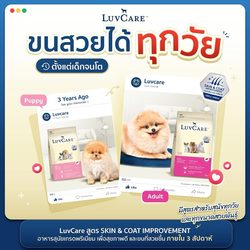 (กระสอบ 15kg) Luvcare อาหารสุนัขเลิฟแคร์ ขนาด 15kg