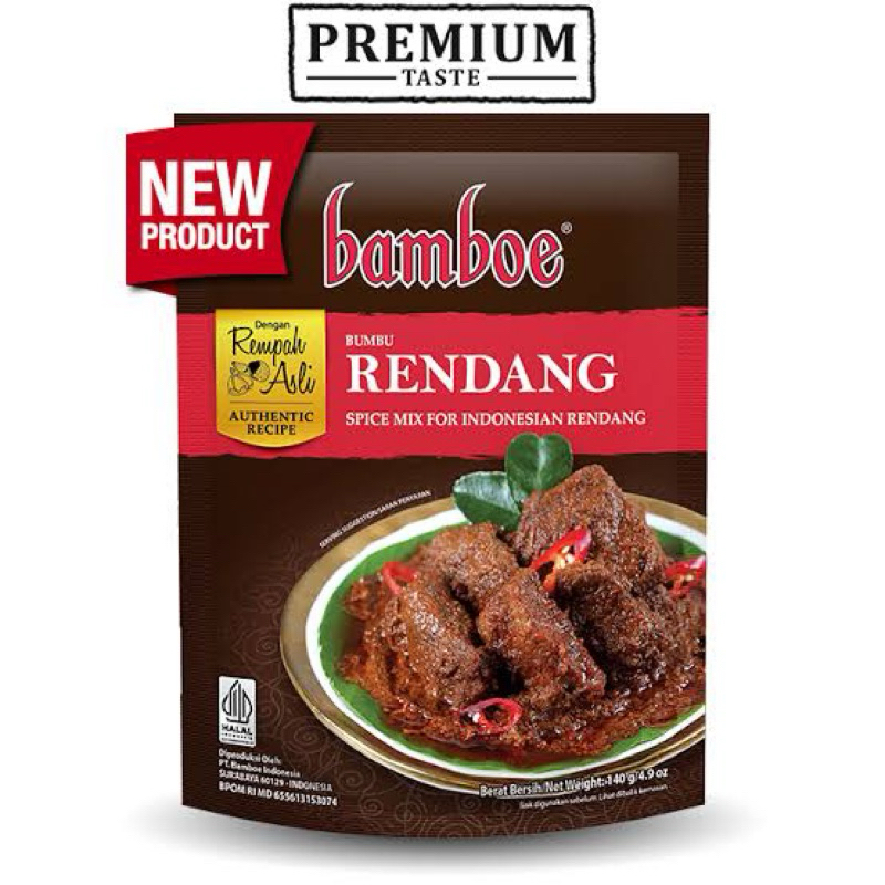 Indonesia Bamboe Premium Bumbu Rendang 140 gram / Rendang Curry Paste Premium