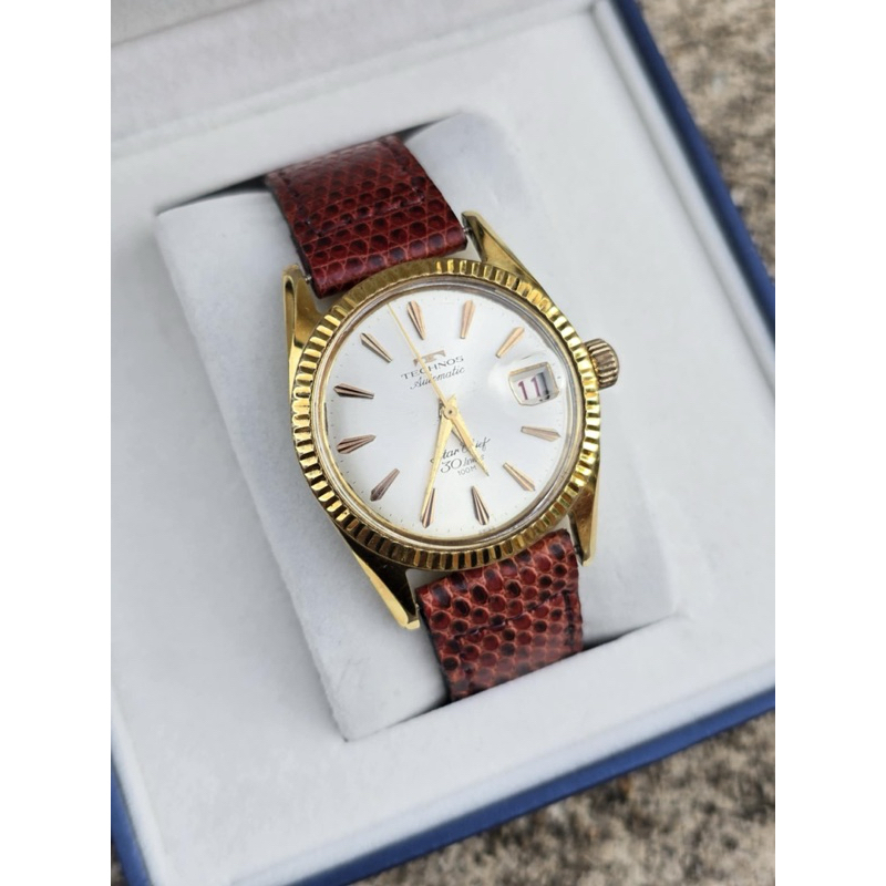 นาฬิกาTechnos Star Chief Automatic 30 ทับทิม Jewels  ยุค Y1960s Vintage Watch Swiss