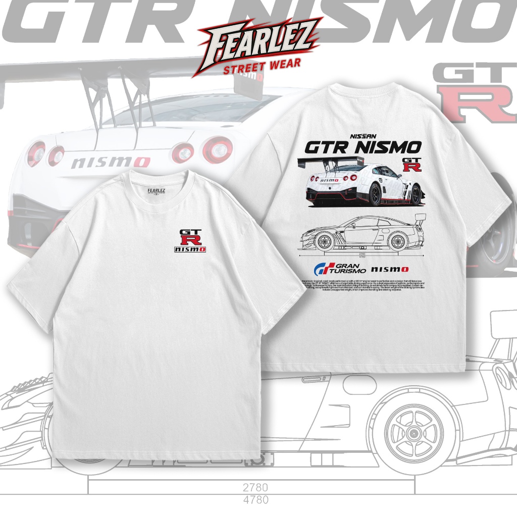 𝐅𝐄𝐀𝐑𝐋𝐄𝐙 (FL005) - Nissan GTR R35 Nismo เสื้อรถ เสื้อยืดคอกลม ผ้าCotton