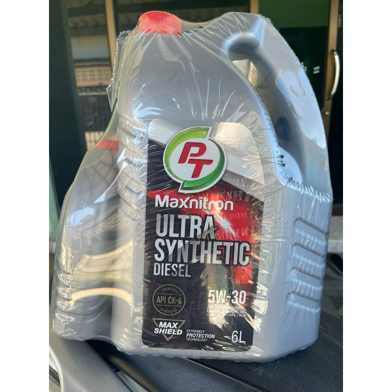 น้ำมันเครื่องดีเซล สังเคราะห์แท้ PT Maxnitron Ultra Synthetic (5W-30) 6 ลิตร + แถมฟรี 1 ลิตร