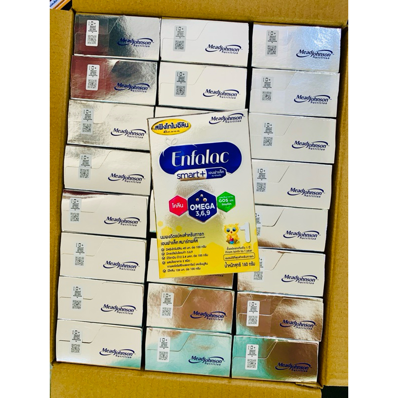 Enfalac smart+ สูตร1 ขนาด 160 กรัม ยกลัง24กล่อง : เทียบเท่า 3840 g.