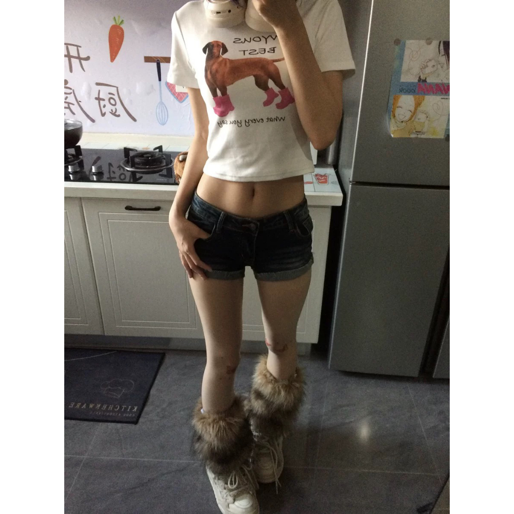 Rita พร้อมส่งเสื้อยืดสีขาว เสื้อครอป baby tee รูปที่ 7