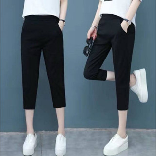 กางเกงสกินนี่ผ้ายืดเกาหลีขา 7 ส่วน มีกระเป๋า 2 ข้าง