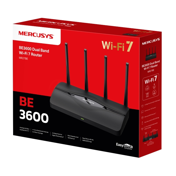 [ประกัน 3ปี] Mercusys MR27BE BE3600 Dual Band Wi-Fi 7 Router เราเตอร์ ตัวกระจายสัญญาณ - HITECHubon