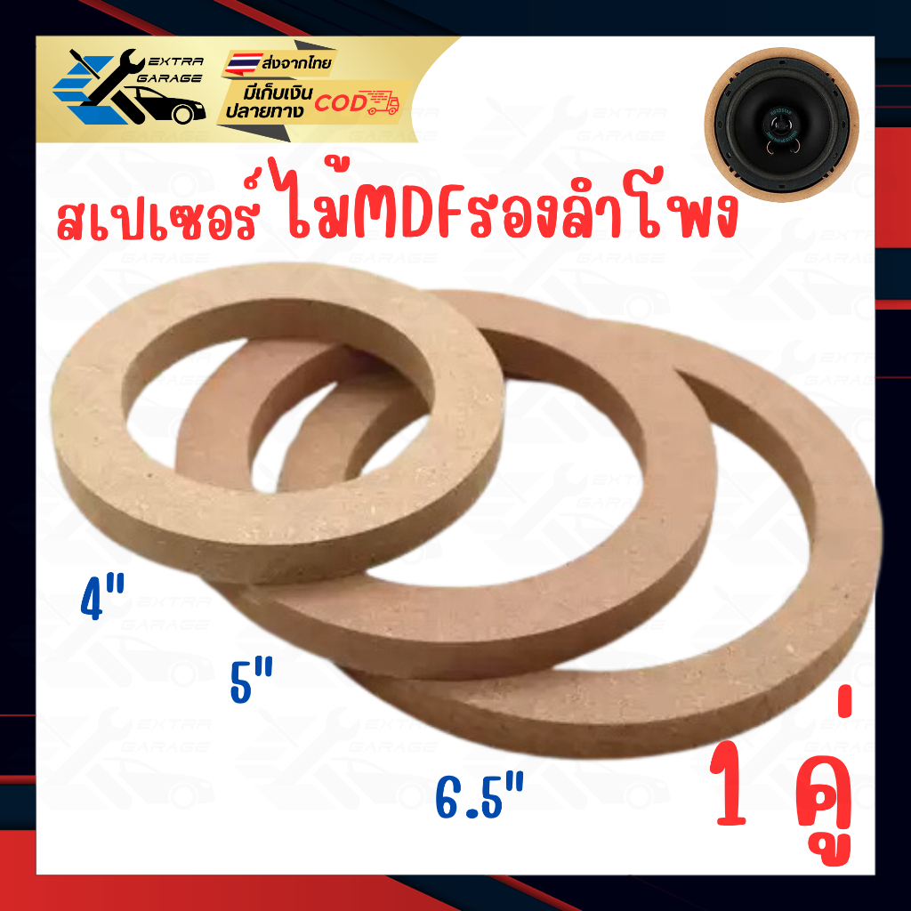 1คู่ ไม้รองลำโพง สเปเซอร์รองลําโพง ขนาด 4นิิว 5นิ้ว 6.5นิ้ว หนา15/18mm. วงไม้รองลำโพง สเปเซอร์ลําโพง 4" 5" 6.5"