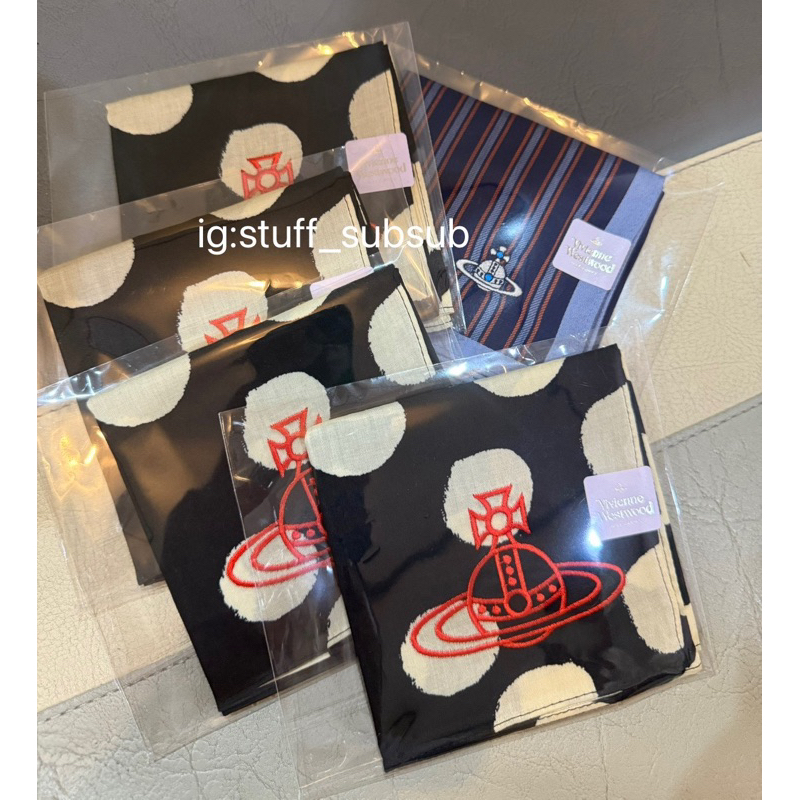 พร้อมส่ง/ของแท้ ผ้าเช็ดหน้า vivienne westwood & polo จากชอปญี่ปุ่น