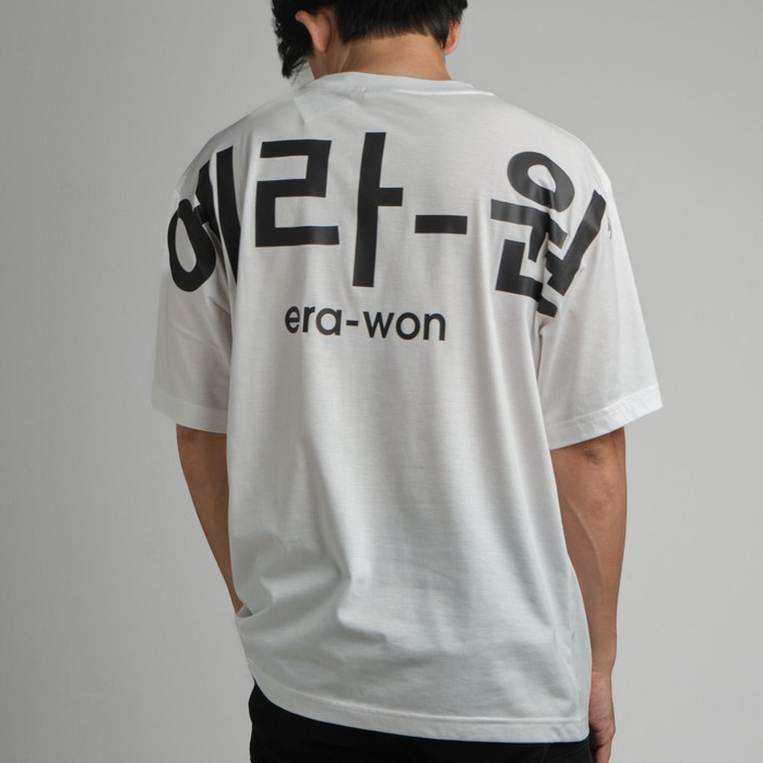 era-won เสื้อ T-Shirt Oversize Screen สี ขาวสกรีนดำ