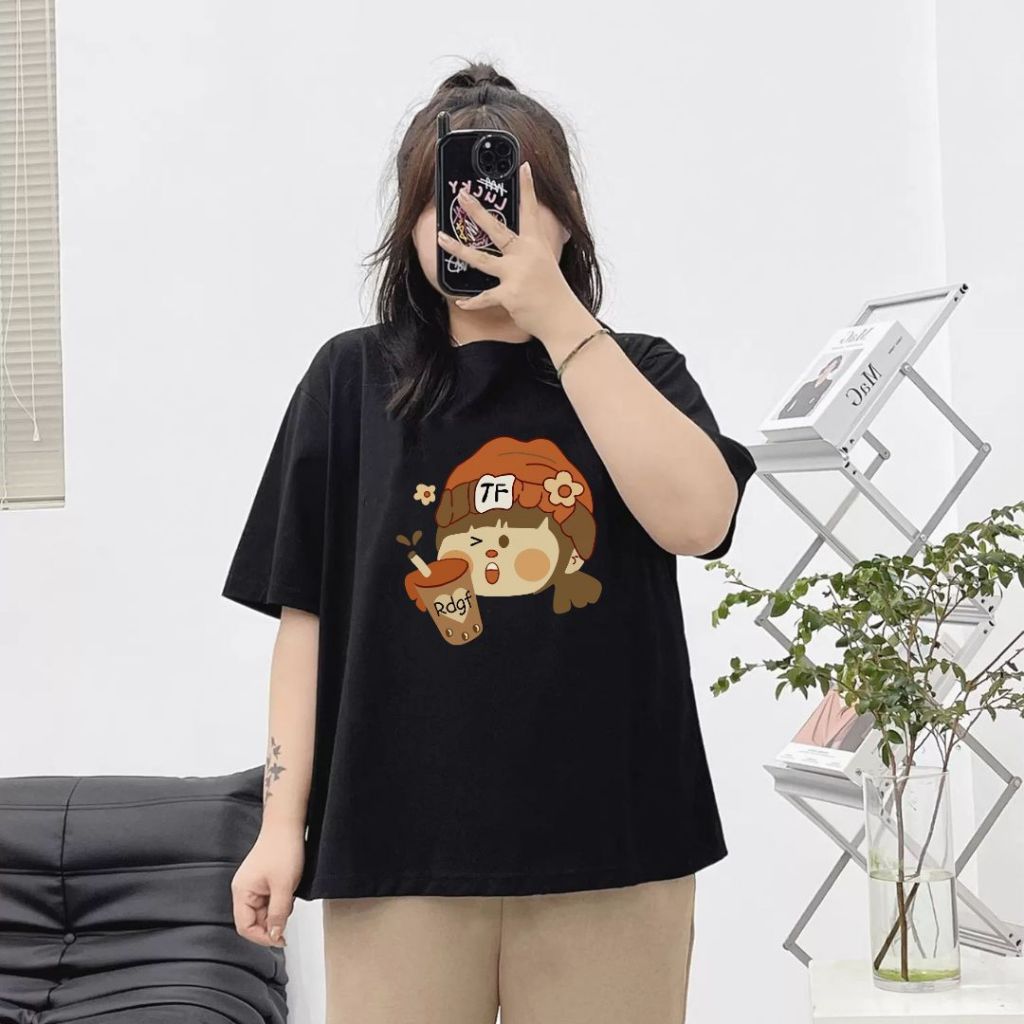 TeddyTee💖 เสื้อยืดโอเวอร์ไซส์ เสื้อยืดคอกลม แฟชั่น ผ้าฝ้าย100%🎗️  การ์ตูนน่ารัก  อเมริกันย้อนยุค สวมใส่สบาย