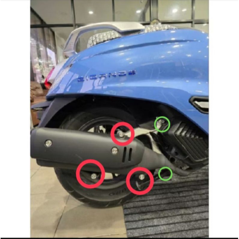 giorno น๊อตท่อ + อาร์ม(ร่องลึก)ราคาต่อ 1 ชุด เลือกรุ่นที่ต้องการใช้ในตัวเลือก