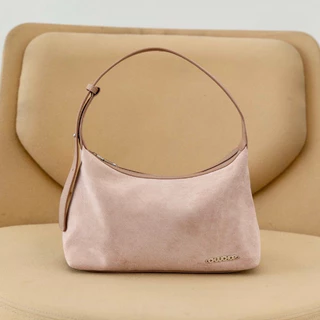 [พร้อมส่ง] CHUUCHOP - Wendy bag กระเป๋าข้างสะพายข้างสไตล์คลาสสิค หนังกลับและยีนส์ (C8316)