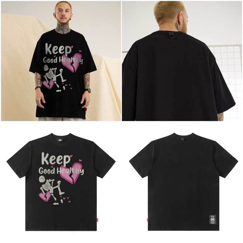 เสื้อยืด โอเวอร์ไซด์ MAXWDF (MAX wonderful) Keep Good Healthy Oversize Tee [Black/ดำ]