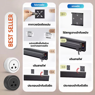 🔥COD💥SDG ปลั๊กไฟ 8000W ที่เลื่อนวางได้ เหมาะสำหรับห้องครัวและห้องนั่งเล่นรองรับการติดตั้ง USB type-C ได้รับการรับรอง มอก