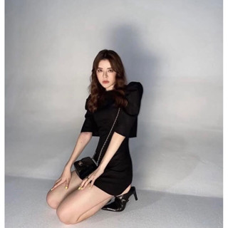 FLAT2112 FF0032 : MACARON DRESS เดรสแขนพอง เข้ารูป