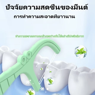ไหมขัดฟันพกพา 60 ชิ้น แพ็คแยก ไหมขัดฟันแบบใช้แล้วทิ้งสำหรับใช้ที่บ้าน