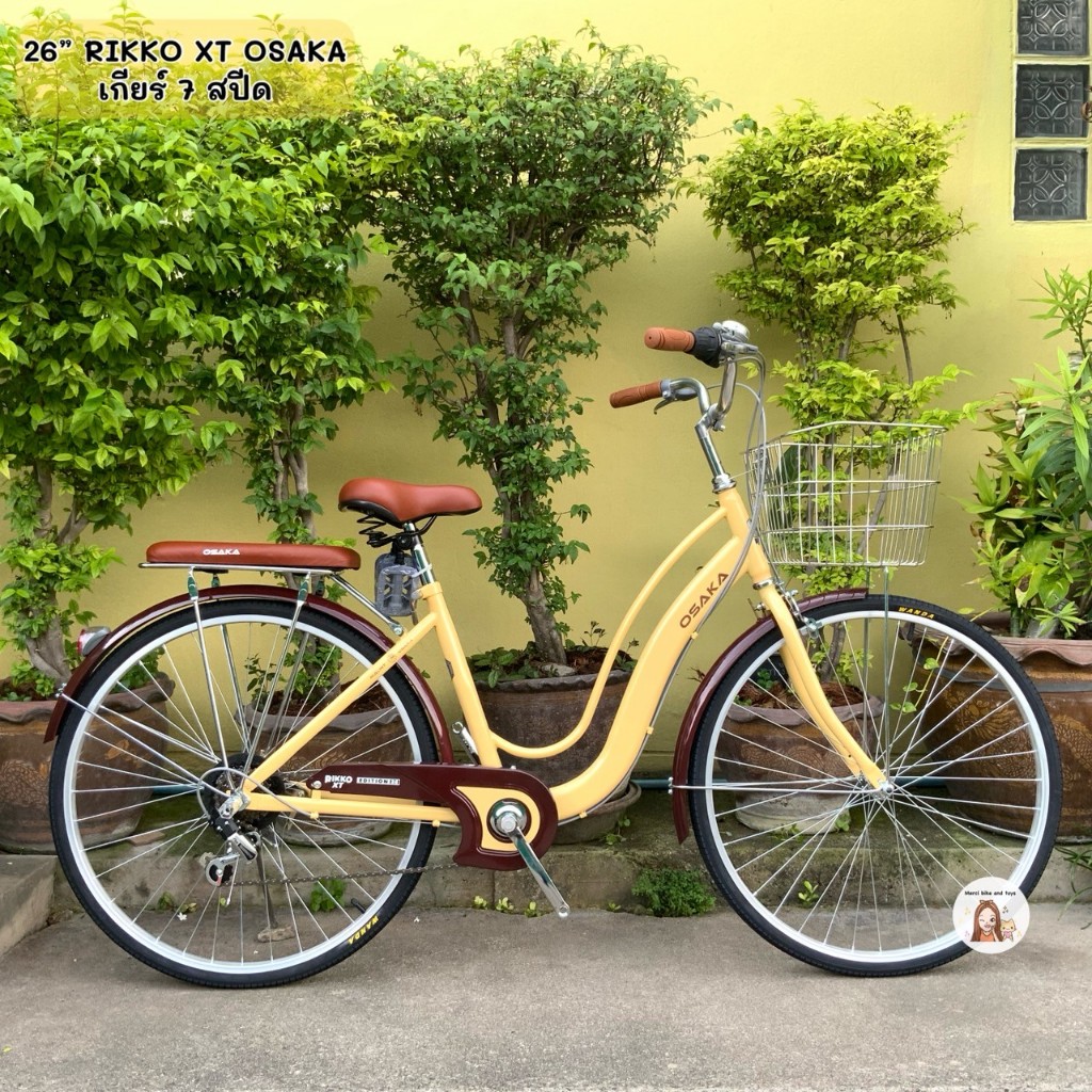 🔥7เกียร์+ล้ออลูมิเนียม🔥 รถจักรยาน 26นิ้ว RIKKO XT มีเกียร์ OSAKA จักรยานแม่บ้าน จักรยานผู้ใหญ่