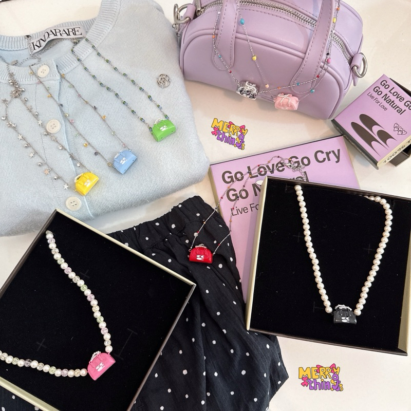 พร้อมส่ง✴︎Crying Center necklace สร้อยคอ mini logo bag (ใช้โค้ดลด 20-25%) จากช็อปแท้💯
