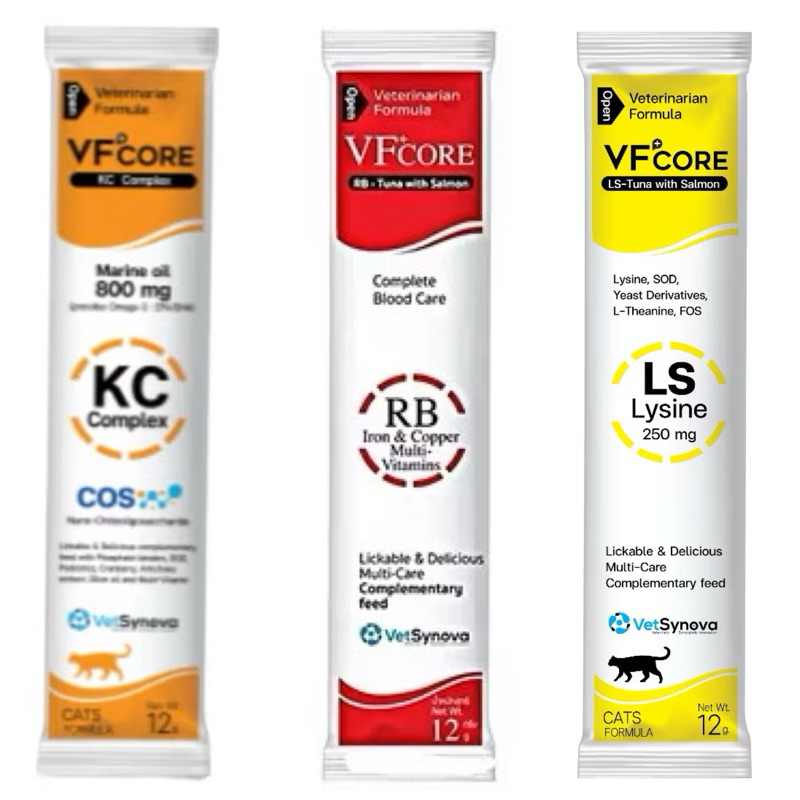 หมดอายุ 2027 ขนมแมวเลีย VF core แบ่งขาย ราคาต่อชิ้น ชิ้นละ 15 บาทจ้า แมว เลีย