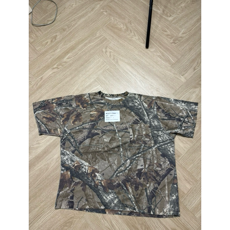 Size:XL เสื้อยืดทหาร เสื้อซับในทหารอเมริกา เสื้อทหารอเมริกา เสื้อGS  ลายไม้ ลายป่า วูดแลนด์ เสื้อยืด