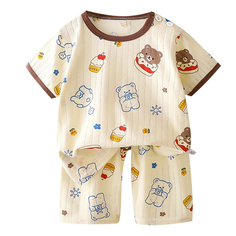 ชุดเซทแขนสั้นเด็ก ชุดนอนเด็ก สีสดใส ลายน่ารัก ผ้าเบา ใส่ได้ทั้งเด็กชายและเด็กหญิง - รูปที่ 7