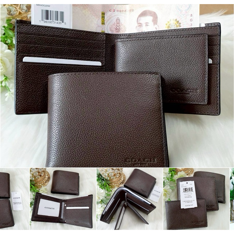 (จัดโปรกี้แถมกล่องให้ค่ะ)กระเป๋าสตางค์ ชาย  แบบหนา แบบมีไส้ COMPACT ID 3 in 1 WALLET IN SIGNATURE CW380 CR905 CR911