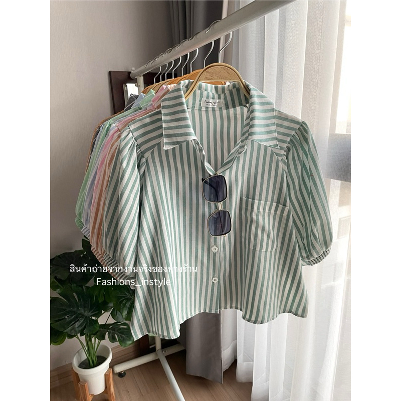 [อก 44] เสื้อเชิ๊ตผ้าคอตตอนแขนตุ๊กตา (EA5)