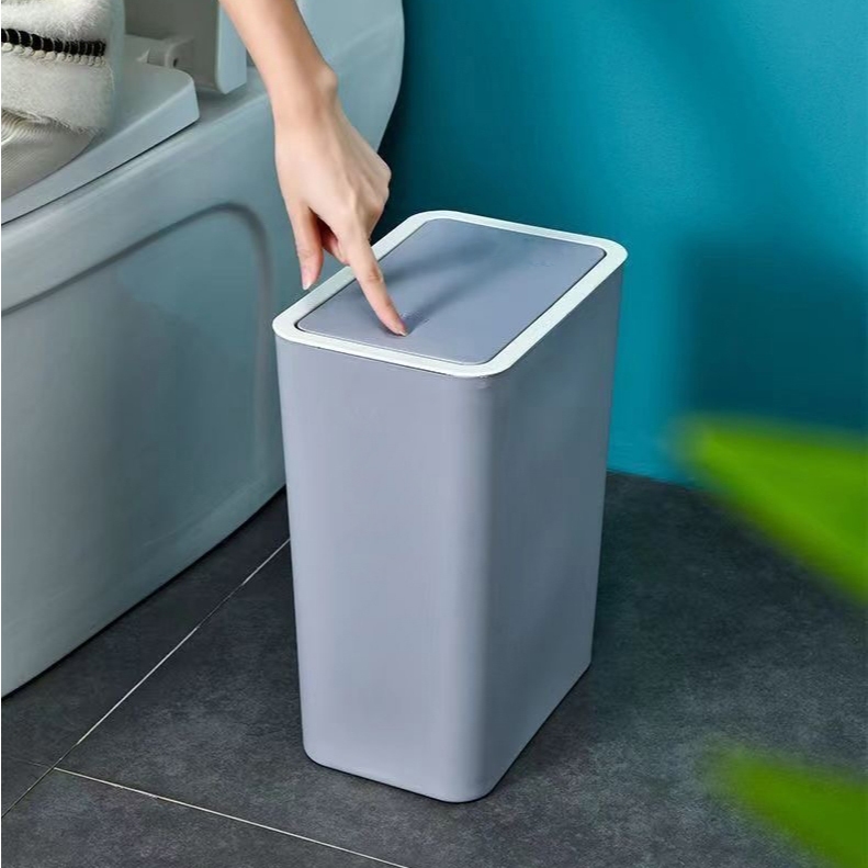 HEINOถังขยะ ถังขยะแบบฝากด ฝาปิดแบบป๊อปอัพ ป้องกันกลิ่น ประหยัดพื้นที่ จุได้เยอะสีสวย - 3