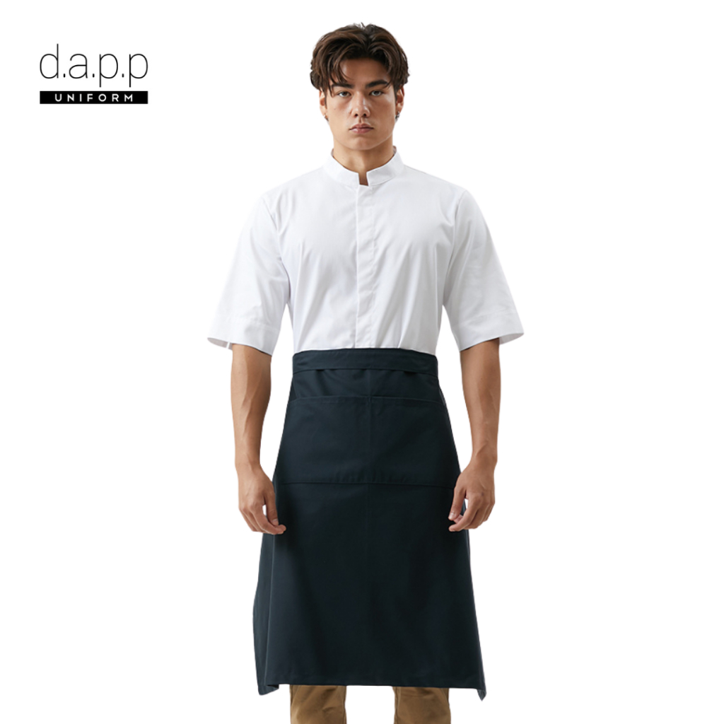 dapp Uniform ผ้ากันเปื้อน ครึ่งตัวยาว บอสตัน Boston Long Navy Chef Apron สีน้ำเงิน(APNN3007DPS)