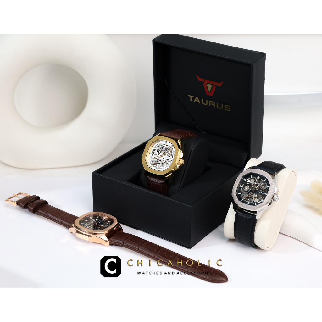 TAURUS TR-951 นาฬิกา Skeleton เปลือยเครื่องหน้าหลัง เครื่องออโต้ JAPAN