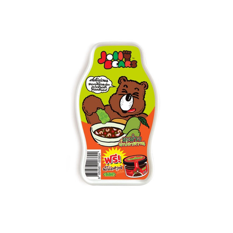 จอลลี่แบร์กลิ่นมะม่วงน้ำปลาหวาน 140 กรัม Jolly Bear Mango Spicy Flavored Gelatin Jelly Dessert