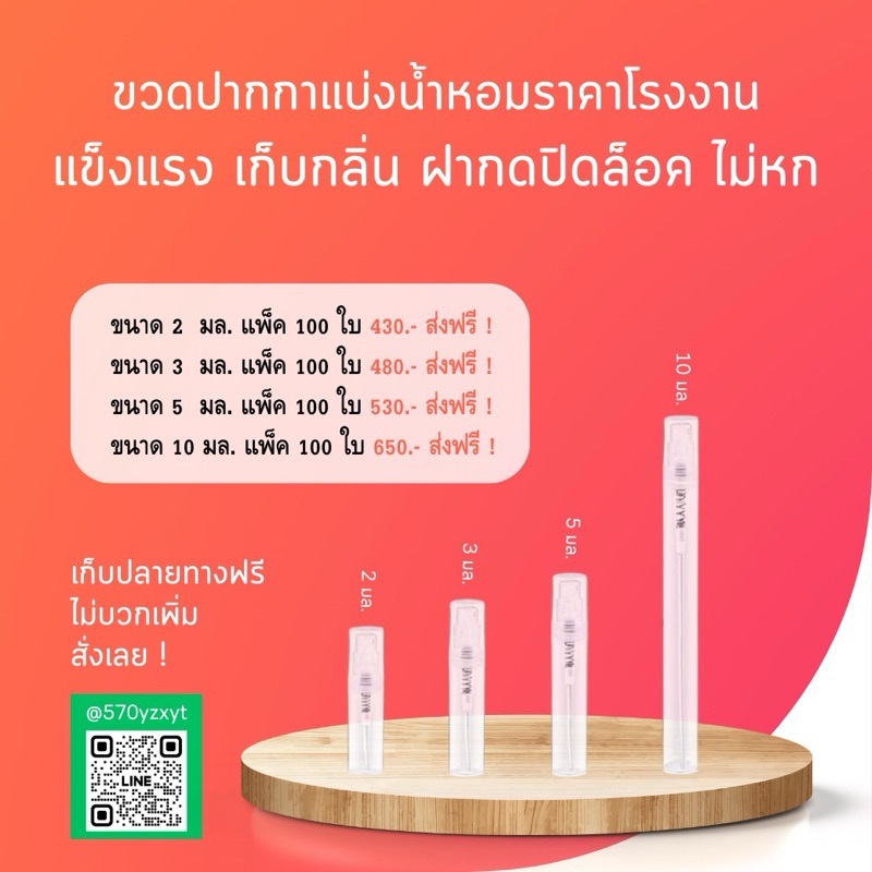 ขวดสเปรย์น้ำหอม แบบกดฝาล็อค 2ml 3ml 5ml 10ml พลาสติกอย่างดี