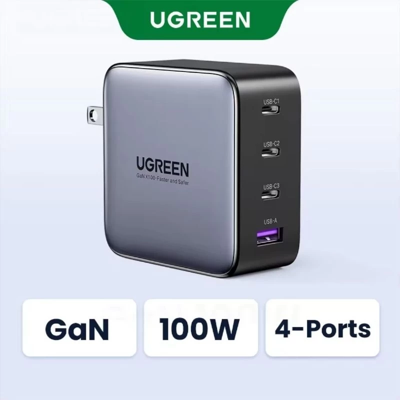 แท้💯 UGREEN GaN 100W USB TypeC Fast Charger Adapter ใช้สำหรับ MacBook iPad iPhone 17 16 15 14 13 Pro Max S25 S24 Ultra