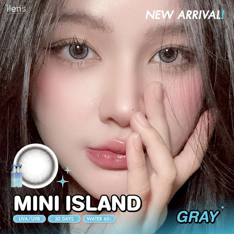 คอนแทคเลนส์ตัดขอบสีชัด โทนธรรมชาติติ รุ่น  Mini island  สี brown ไซส์ S ค่าอมน้ำ60%  เลนส์สไตส์เกาหล