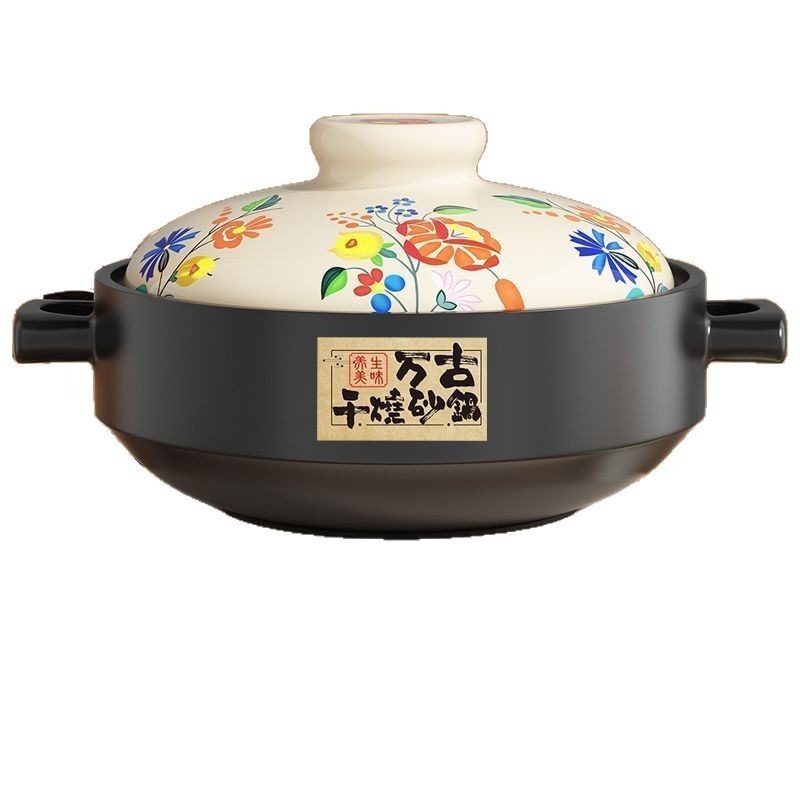 ทำอาหารหม้อดินสำหรับการตัวและซุปทนอุณหภูมิสูงเหมาะสำหรับเตาแก๊ส หม้อดินสำหรับข้าวตัวและต้ม