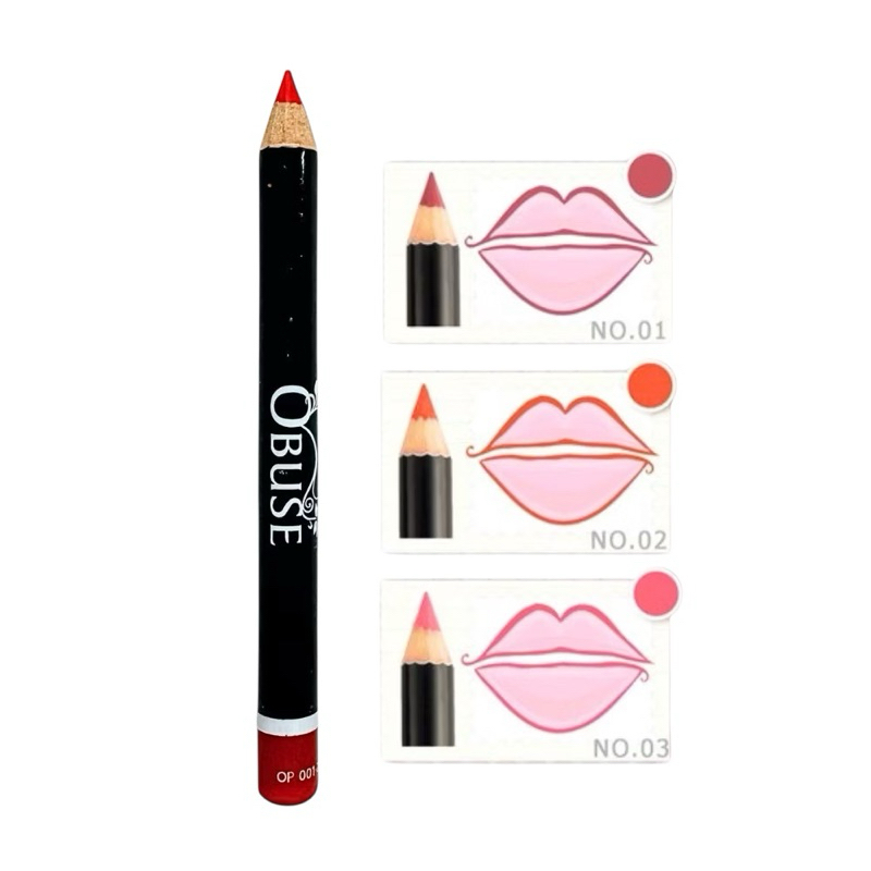 Obuse Lips Liner Pencil 0.8g โอบิวซ์ ดินสอเขียนขอบปาก เนื้อนุ่ม เขียนง่าย OP-001