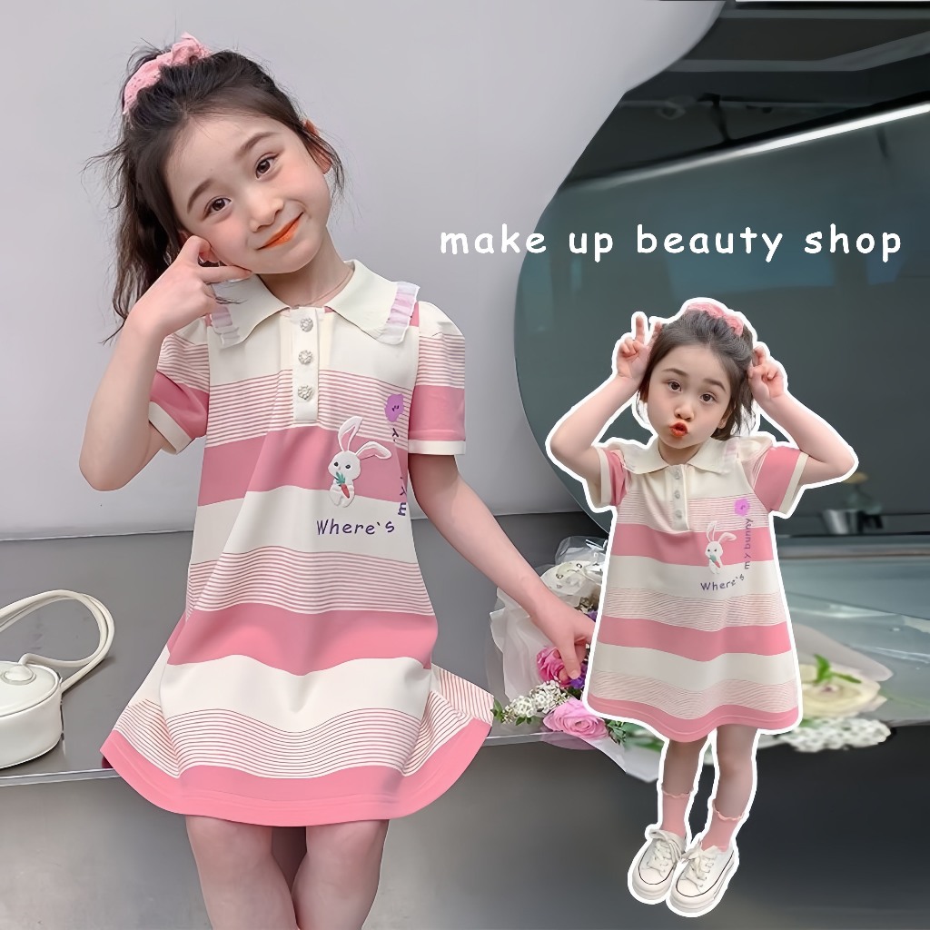 1-9 ปี ชุดกระโปรงเด็ก มินิเดรสเทนนิส เดรสแฟชั่น น่ารักๆ เดรสเด็กผู้หญิง