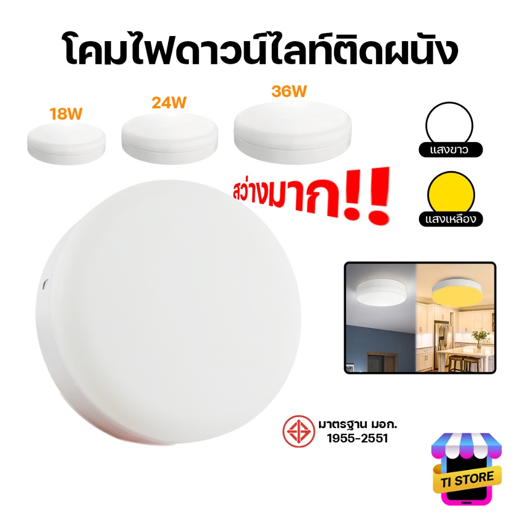 โคมไฟเพดาน โคมไฟ สว่างมาก หลอดไฟ LED โคมไฟซาลาเปา โคมไฟดาวน์ไลท์ ไฟเพดาน โคมไฟติดเพดาน ยี่ห้อ HLX