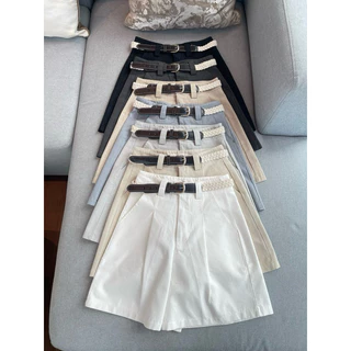 New! LUCKY SHORT กางเกงขาผ้าขาสั้น หูใหญ่ #ฟรีเข็มขัด