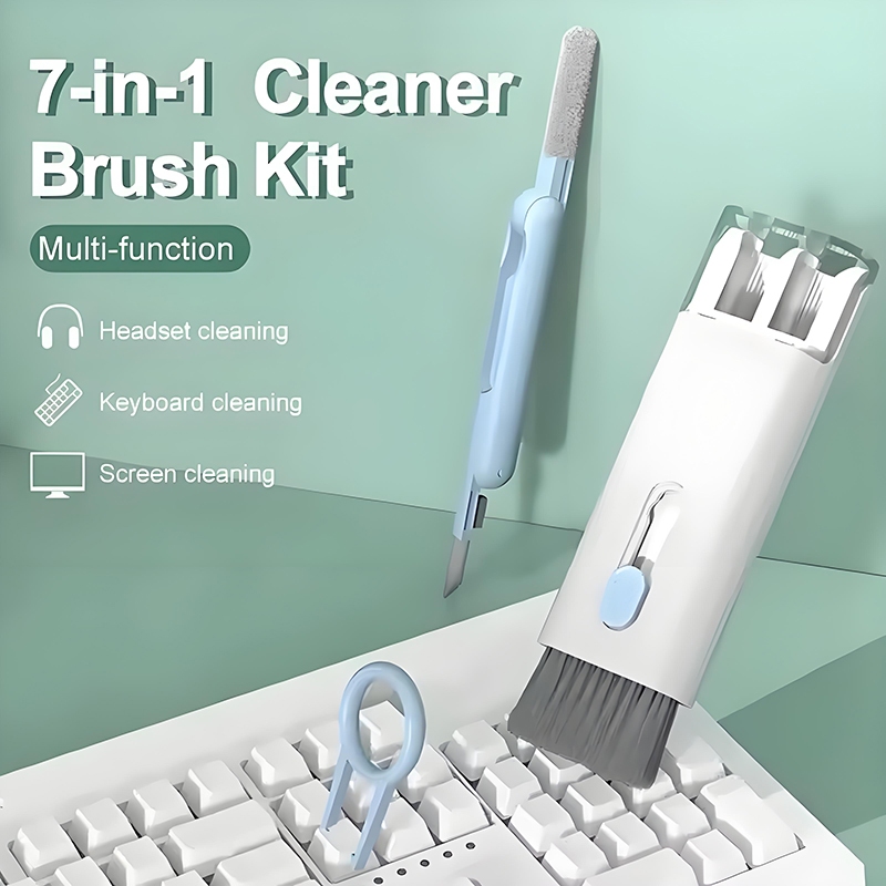 ชุดทำความสะอาดคีย์บอร์ด 7-in-1 พร้อมแปรง, Keycap Puller, ชุดอเนกประสงค์สำหรับ Mechanical Keyboard, Laptop, โทรศัพท์, จอค<p>“><center><h4></h4><p><p><font color=