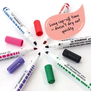 STABILO ปากกาไวท์บอร์ด PLAN ชนิดหัวกลมและหัวตัด Whiteboard Marker Pen ลบออกง่าย ไม่มีกลิ่นฉุน (ราคาต่อ 1 แท่ง)
