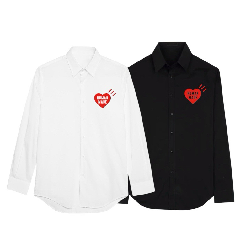 VIPSHIRT เสื้อเชิ้ตแฟชั่นแขนยาว เสื้อเชิ้ตสีขาว พิมพ์ลาย รุ่น HM2233