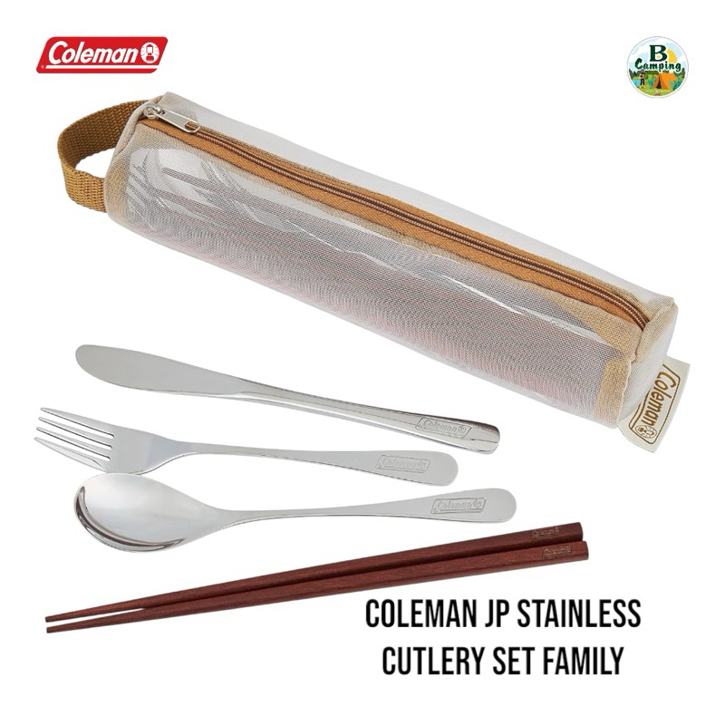 Coleman JP Stainless Cutlery Set Family ชุดช้อน ส้อม มีดและตะเกียบ สำหรับ 4 คน