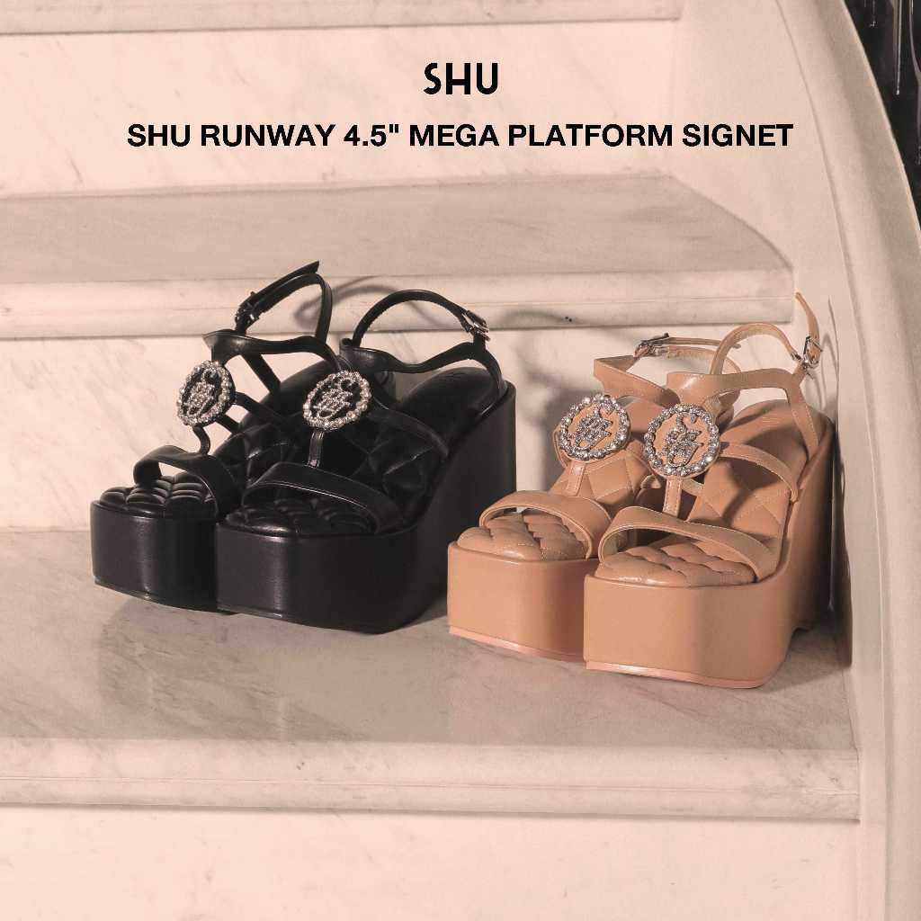 ✅SHU RUNWAY 4.5" MEGA PLATFORM SIGNET รอเท้าส้นสูง