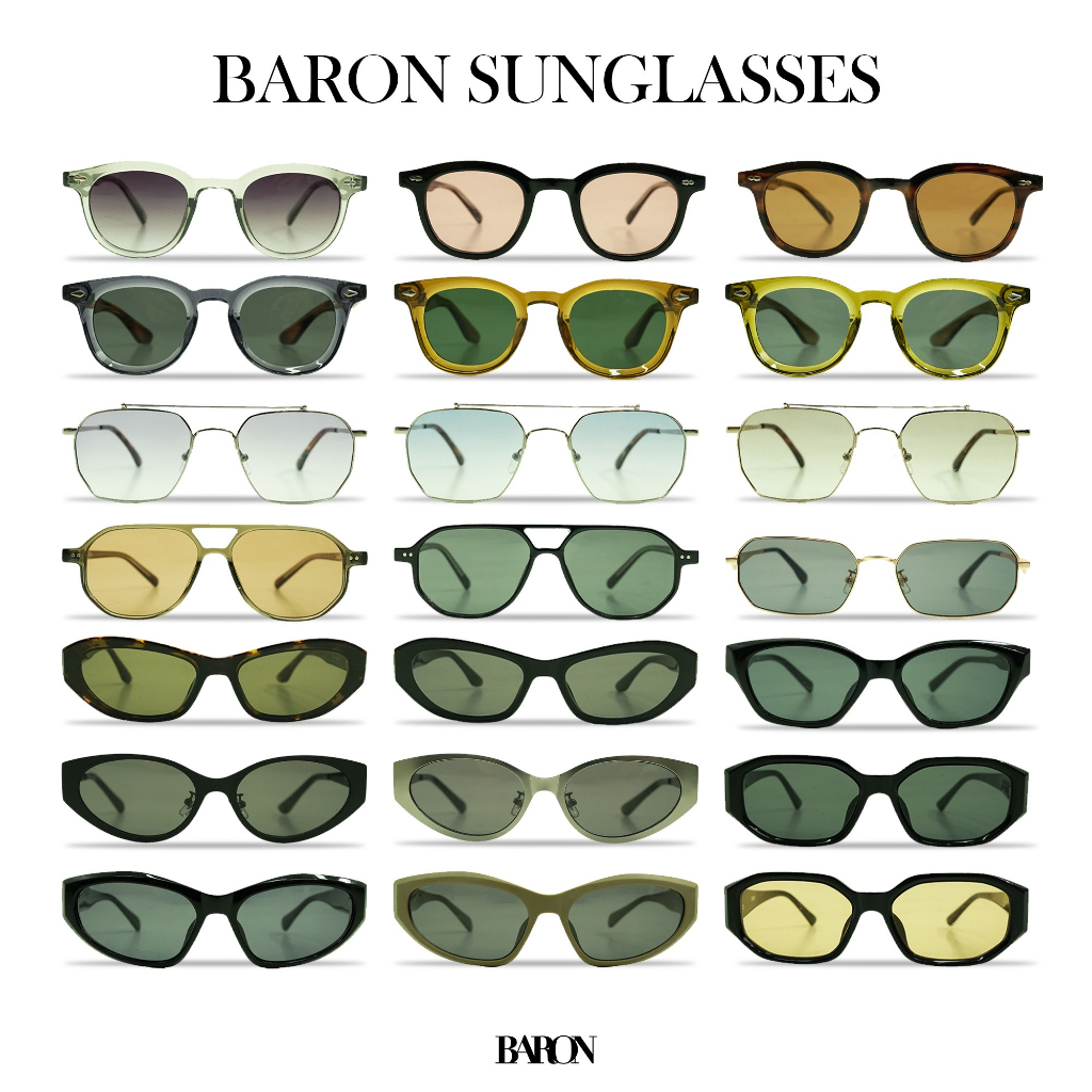 BARON Sun Glasses "SHADES OF ATTITUDE" แว่นตาแบรนด์บารอน แว่นตาแฟชั่นผู้ชาย พร้อมกล่องพรีเมี่ยม