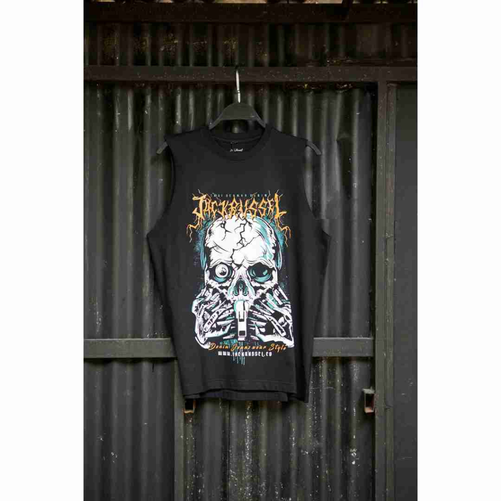 เสื้อยืดแขนกุด Jack Russel Klassik TJV-RZ/BK Sleeveless Black