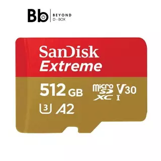 [ของแท้] เมมโมรี่การ์ด SanDisk Extreme microSDXC 512GB V30 U3 C10 A2 Red-Gold by BB Beyond D-Box